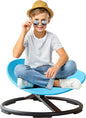 Kids Sensory Spinning Chair, Sit and Spin Toy, Autistic Childs Swivel Chair, Training Body Coordination, Metal Base Non-Slip Indoor and Outdoor Activity Toys (Blue)