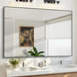 KOCUUY 60x40 Inch Large Black Wall Mounted Mirror,Aluminum Framed Decorative Rectangular Bathroom Mirror for Wall Over Sink,Vanity Mirror for Bedroom Living Room Bathroom,Functional Oversized Mirror