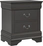 Yaheetech Fully-Assembled Nightstand with Drawers, Classic 2-Drawer Nightstand Large Bedside Table with Storage, Wooden Painted Storage Cabinet for Bedroom, 21.5″L×16″W×24.5″H, Rustic Gray