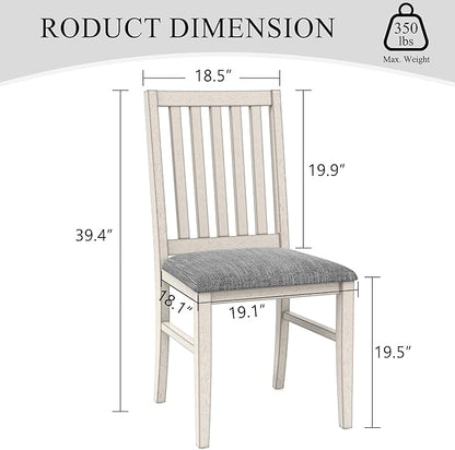 Solid Wood Dining Table, Part of Dining Table Set, Mix and Match Table & Chair Sold Separately for Dining Room, Kitchen, Grey