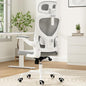 Ergonomic Office Chair, Comfy Home Office Chair High Back Computer Chair with Headrest, Adjustable Back Support, Flip-Up Arms, 90-120° Tilt and Wide Cushion, Up to 300lbs, Grey+White