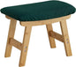 Foot Stool Ottoman Foot Rest Under Desk,Small Stool for Living Room, Bedroom and Kitchen (Natural Legs - Green Stool Surface)