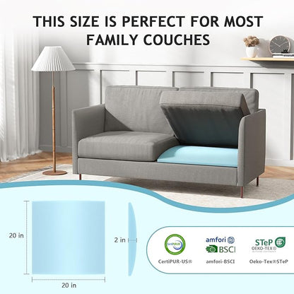 Couch Cushion Support for Sagging Seat Sofa Couch Supports for Sagging Cushions Curved 40D High Density Foam Blue Pack of 3
