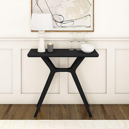 Plank+Beam Verso Console Table, 36 Inch Solid Wood Modern Sofa Table, Narrow Entryway Table for Hallway, Behind The Couch, Living Room, Foyer, Black