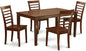 East West Furniture CAML5-MAH-W 5 Piece Kitchen Table Set for 4 Includes a Rectangle Dining Room Table and 4 Dining Chairs, 36x60 Inch, Mahogany