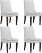Upholstered Dining Chairs Modern Sidechair Performance Fabric High Back Armlesschair for Diningroom Kitchen,White,Set of 4(2 Box)
