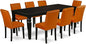 East West Furniture LGAB9-BLK-61 9 Piece Dining Set Includes a Rectangle Dining Room Table with Butterfly Leaf and 8 Baked Bean Faux Leather Upholstered Chairs, 42x84 Inch, Black