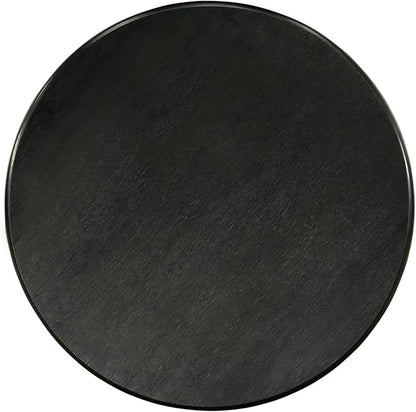 East West Furniture ANGA3-ABK-24 3 Piece Dinette Set for Small Spaces Contains a Round Kitchen Table with Pedestal and 2 Black Linen Fabric Parson Dining Chairs, 36x36 Inch, Wirebrushed Black
