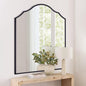 Arched Mirror Wall Decor, 32"x24" Black Wall Mirror, with Antique Metal Frame, for Elegant Entryway, Bathroom, Living Room, Bedroom