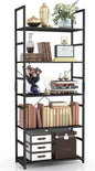 NUMENN 5 Tier Bookshelf, Tall Bookcase Shelf Storage Organizer, Modern Book Shelf for Bedroom, Living Room and Home Office, Black