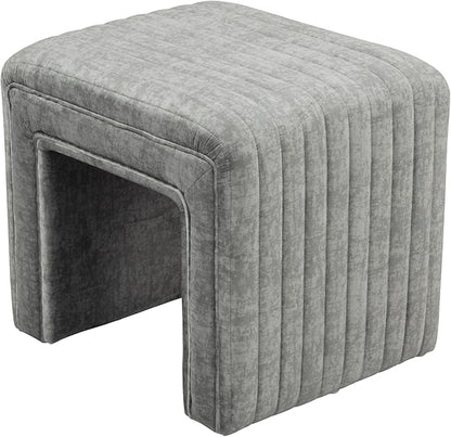 Get Set Style Vanity Stool Chair,Modern Velvet Ottoman Foot Stool with Wooden Legs Sofa Bench Footstool Extra Seat for Vanity,Makeup Room,Living Room,Entryway,Office (Fully Assembled)