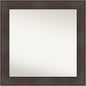 Amanti Art Brown Bathroom Mirror for Over Sink, 32x32 William Rustic Woodgrain Square Vanity Mirror, Large Casual Frame, Hangs Horizonally and Vertically, Bathroom Wall Decor, Non-Beveled Edge