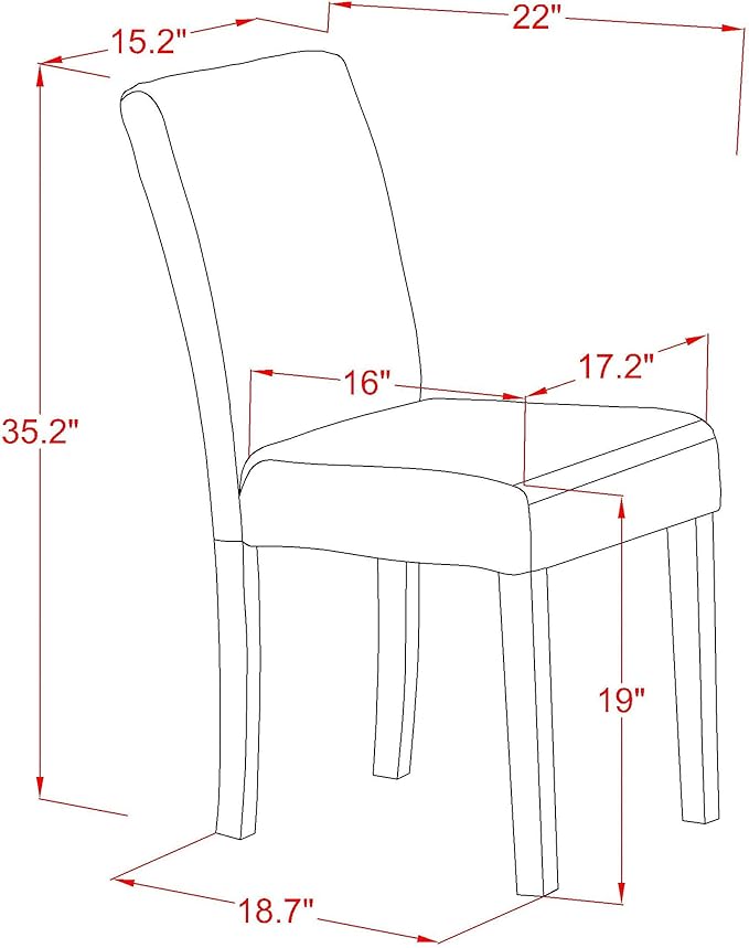 East West Furniture LGAB5-LWH-02 5 Piece Dining Set Includes a Rectangle Dining Room Table with Butterfly Leaf and 4 Light Beige Linen Fabric Upholstered Chairs, 42x84 Inch, Linen White