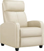 Yaheetech Recliner Chair PU Leather Recliner Sofa Home Theater Seating Adjustable Modern Single Reclining Chair Sofa with Pocket Spring Living Room Bedroom Beige