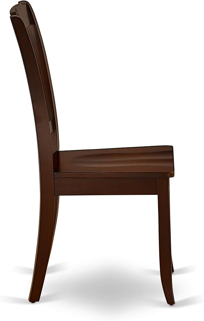 East West Furniture HBDA3-MAH-W 3 Piece Modern Dining Table Set Contains a Round Wooden Table with Pedestal and 2 Dining Chairs, 42x42 Inch, Mahogany