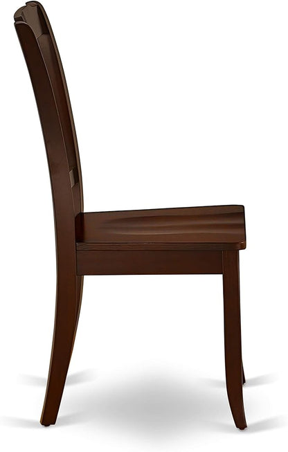 East West Furniture DODA7-MAH-W 7 Piece Kitchen Table & Chairs Set Consist of a Rectangle Dining Room Table with Butterfly Leaf and 6 Solid Wood Seat Chairs, 42x78 Inch, Mahogany