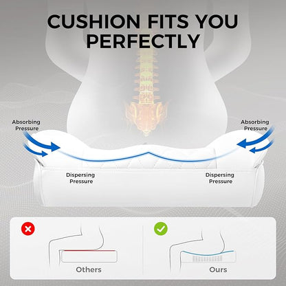 GTRACING Gaming Chair,Office Chair with Pocket Spring Lumbar Support, Ergonomic Comfortable Wide Office Desk Computer Chair with Outward Fixed Soft Armrests and Footrest,(PU Leather, White)