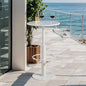 42" Tall Modern Industrial Bar Table-23.6" Dia Round Metal Top Standing Pub Cocktail Bistro Table-Indoor Outdoor Patio-Commercial Grade, Heavy Duty (White)