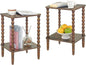 Side Tables Set of 2, Small End Table with Storage Shelf, Night Stand Set 2 Bedside Tables for Living Room, Bedroom, Office and Small Spaces (Rustic Brown)