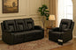 LUCKLIFE Leather Recliner Sofa Set with Manual Recliners,Living Room Furniture Set with Reclining Couch,Loveseat and Armchair,Living Room Chair with Cup Holders,Black (3+1)