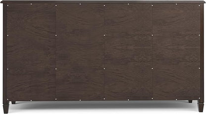 SIMPLIHOME Connaught SOLID WOOD 67 inch Wide Traditional Large Sideboard Buffet Storage Cabinet in Dark Chestnut Brown for the Living Room, Entryway and Family Room
