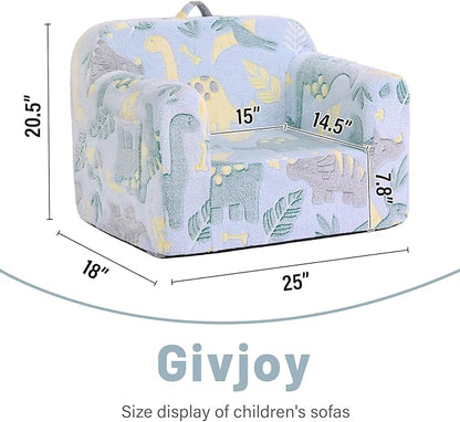 Toddler Chair Plush Kids Couch, Comfy Glow in The Dark Armchair with Removable and Washable Cover Carrying Handle Kids Sofa, Convertible Reading Chair Toddler Couch for Girls and Boys