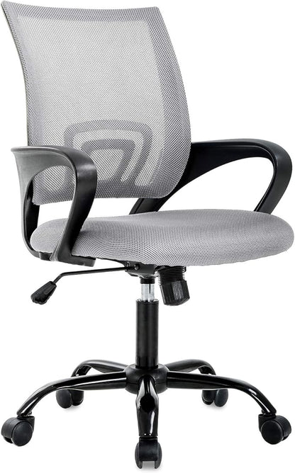 BestOffice Office Chair Ergonomic Cheap Desk Chair Mesh Computer Chair Lumbar Support Modern Executive Adjustable Stool Rolling Swivel Chair for Back Pain (Grey)