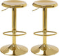 CAROLMADE Bar Stools Set of 2, Adjustable Metal Bar stools Swivel Counter Height Stool, Backless Barstools for Kitchen Island Pub, Gold