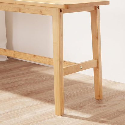 HOOBRO 39.3'' Bamboo Dining Bench, Farmhouse Table Bench, Kitchen & Living Room Furniture, Easy to Assemble, Sturdy and Stable, Natural YL03CD01G2