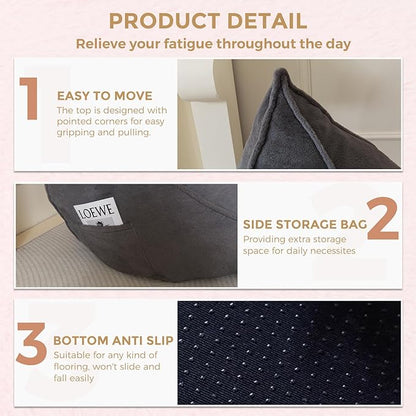 BYBYME Bean Bag Chairs Sherpa Lazy Sofa, Giant Beanbag Chairs for Adults, Teenagers with Stuffed High Density Foam Filling, Comfy Chair for Living Room, Bedroom