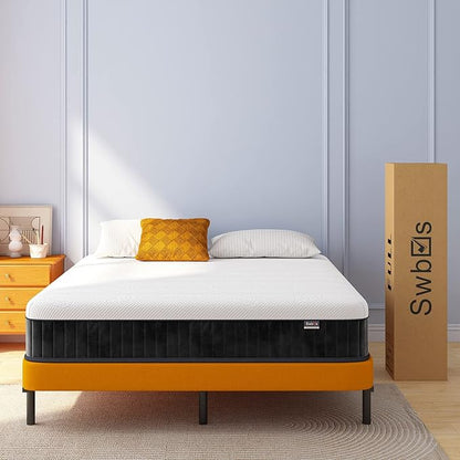 Double Mattress,12 Inch Full Size Hybrid Mattresses, Full Bed Matress in a Box, Pressure Relief & Fiberglass Free, Firm Mattress Double Size