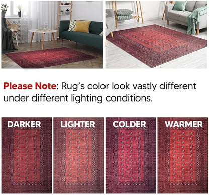 Keen Home Design 2x3 Rug - Machine Washable Entry Rug with Non-Slip Backing, Ideal for Enteryway, Kitchen, Bathroom, Laundry Room - Vintage, Easy Clean, Durable, Low Pile Rug - (2' x 3')