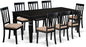 East West Furniture LGAN9-BLK-C 9 Piece Dining Room Table Set Includes a Rectangle Kitchen Table with Butterfly Leaf and 8 Linen Fabric Upholstered Dining Chairs, 42x84 Inch, Black