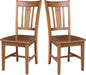 IC INTERNATIONAL CONCEPTS Set of Two San Remo SplatBack Dining Chairs, Distressed Oak