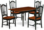 East West Furniture MZDO5-BCH-W 5 Piece Kitchen Table & Chairs Set Includes a Rectangle Dining Room Table with Dropleaf and 4 Dining Chairs, 36x54 Inch, Black & Cherry