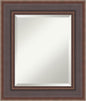 Amanti Art Brown Wall Mirror 28x24 Moab Brown Bronze Rectangle Bathroom Mirror for Wall Decor Living Room, Small Modern Frame, Hangs Horizonally and Vertically, Bathroom Decor, Beveled Edge