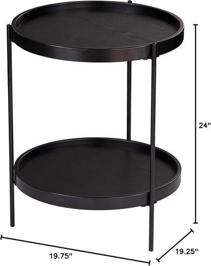 SEI Furniture Verlington End Table, Black
