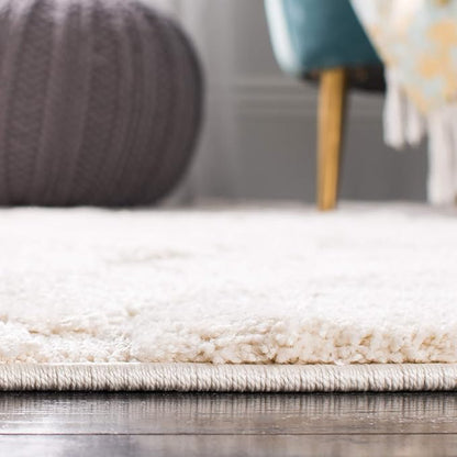 SAFAVIEH Florida Shag Collection Accent Rug - 4' x 6', Creme & Creme, Scroll Design, Non-Shedding & Easy Care, 1.2-inch Thick Ideal for High Traffic Areas in Foyer, Living Room, Bedroom (SG455-1111)
