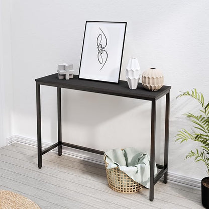 39.4” Console Table, Hallway Entrance Table Sofa Table Behind Couch, for Living Room, Entryway, Easy Assembly, Accent Table, Black
