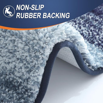 OLANLY Bathroom Rugs Mat 30x20, Extra Soft Absorbent Microfiber Bath Rugs, Rubber Backing, Quick Dry, Machine Washable Bath Mats for Bathroom Floor, Tub and Shower, Home Decor Accessories, Airy Blue