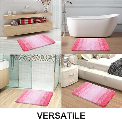 OLANLY Bathroom Runner Rugs 59x17, Extra Soft Absorbent Microfiber Bath Rugs, Rubber Backing, Quick Dry, Machine Washable Bath Mats for Bathroom Floor, Tub and Shower, Home Decor Accessories, Pink