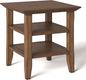 SIMPLIHOME Acadian SOLID WOOD 19 Inch Wide Square Transitional End Table in Rustic Natural Aged Brown, For the Living Room and Bedroom