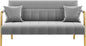 Yaheetech 56.5" W Modern Sofa Small Sofa Luxurious Velvet Fabric Couch with Gold-Tone Metal Arms and Legs for Living Room, Home Office, Studio Light Gray