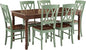 Crosley Furniture Shelby 7-Piece Traditional Dining Table Set for 6, Dinner Tables with Kitchen Chairs, Distressed Teal/Dark Cherry