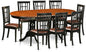 East West Furniture PLNI9-BCH-LC 9 Piece Dining Room Table Set Includes an Oval Wooden Table with Butterfly Leaf and 8 Faux Leather Kitchen Dining Chairs, 42x78 Inch, Black & Cherry