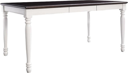 Crosley Furniture Shelby 7-Piece Traditional Dining Table Set for 6, Dinner Tables with Kitchen Chairs, Distressed White