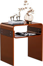 Clear Acrylic End Table 2-Tier Bedside Nightstand for Living Room Bedroom (1, Dark Brown)
