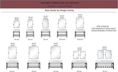 Farmhouse Pivot Rectangle Bathroom Mirror Black Metal Framed Tilting Beveled Vanity Mirrors for Wall 20x30''