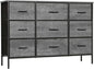 Dresser for Bedroom with 9 Deep Drawers, Wide TV Stand Modern TV Console, Fabric Storage Cabinet, Chest of Drawers for Closet, Nursery (Gray)