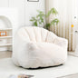 Furniliving Bean Bag Chair, Giant Bean Bag Chair Stuffed Floor Sofa for Adults Comfy Bean Bag Sofa with Back Support, Oversized Bean Bag Couch for Living Room Bedroom Dorm Office, Faux Leather, White